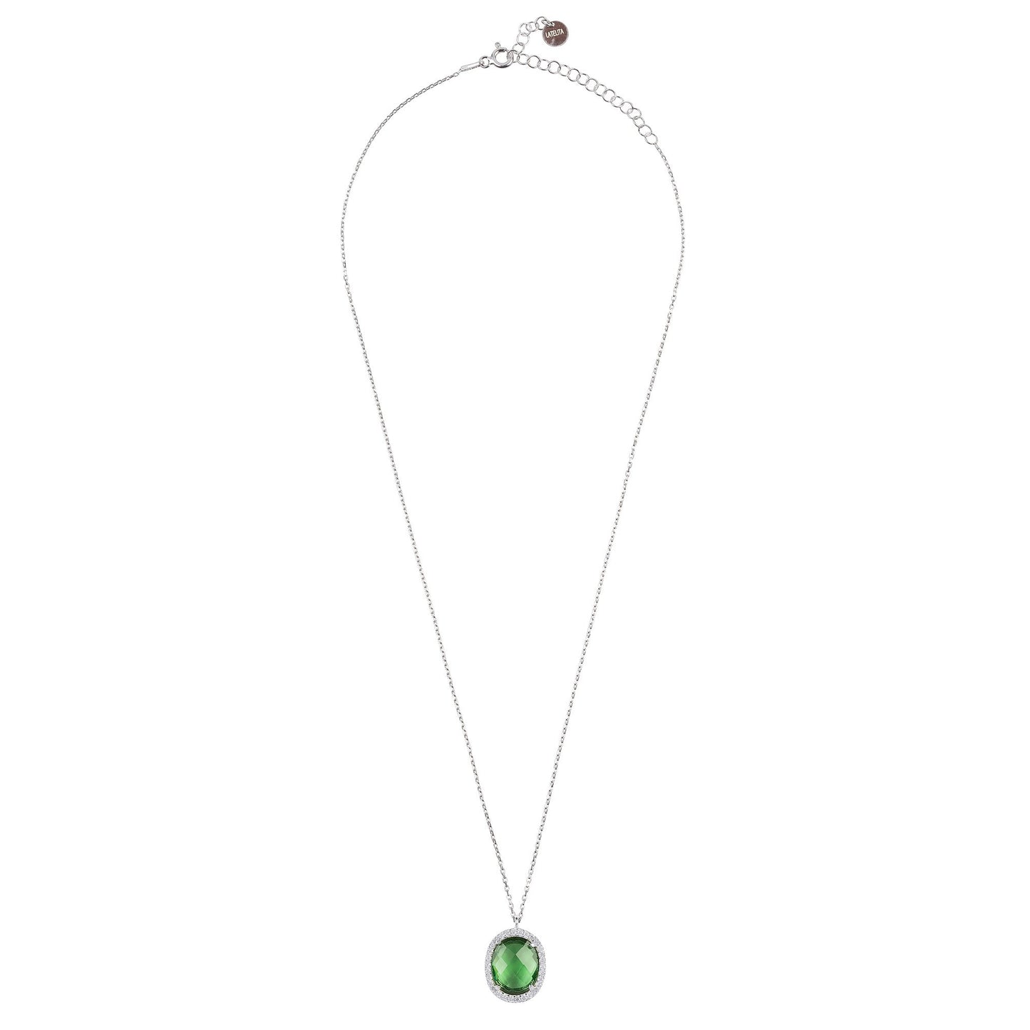 Beatrice Necklace Silver Green Amethyst Hydro