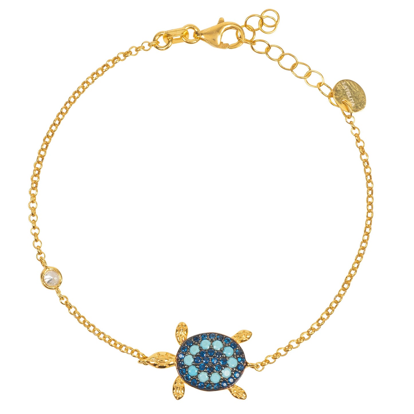 Turtle Turquoise Blue Bracelet Gold